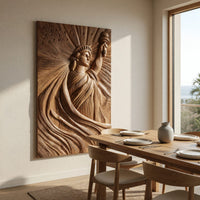 Hand-Carved Statue of Liberty Relief in Solid Walnut, view 10 — view 10