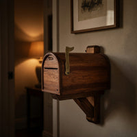 Solid Wood Mailbox Post Sculpture Outdoor Patio Rustic, view 10