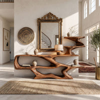Riverform Console Table, Shaped from One Hardwood Slab, view 10