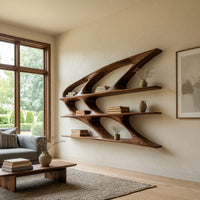 Swept Wing Bookshelf in Solid Walnut Hardwood, view 10