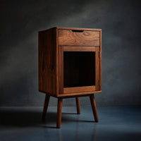 Solid Wood Bar Cabinet Wine With Warm Lighting Kitchen