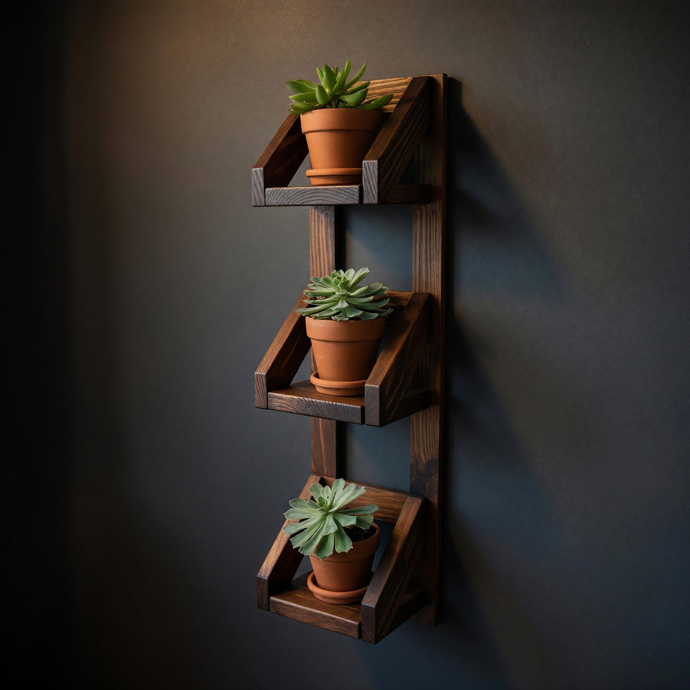Solid Wood Planters Rustic Wall Mounted Plant Shelf Hanging Planter Balcony