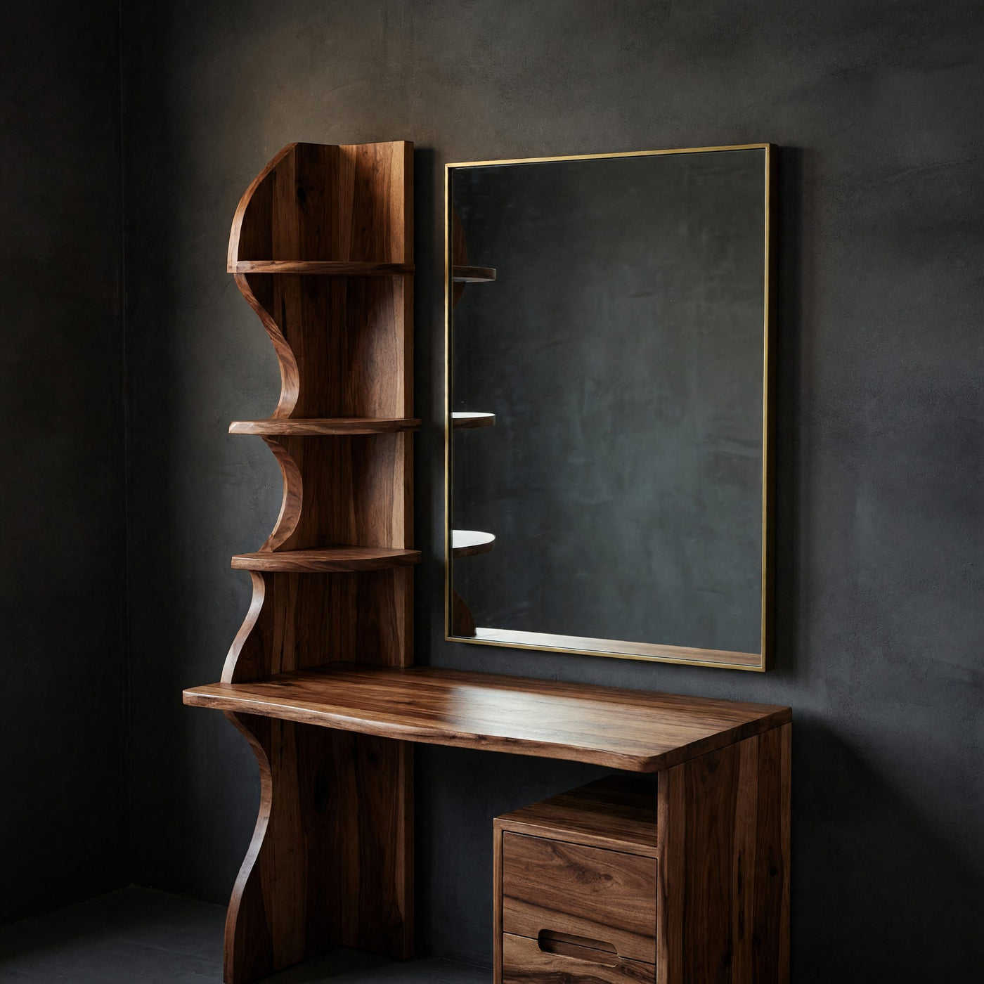 Solid Wood Dressing Table Luxury Vanity Area Personal Beauty Space Makeup