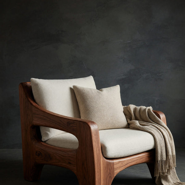 Solid Wood Chair Sculptural Frame Living Room