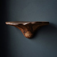 Solid Wood Mushroom Shelf Handcrafted Live Edge Entryway