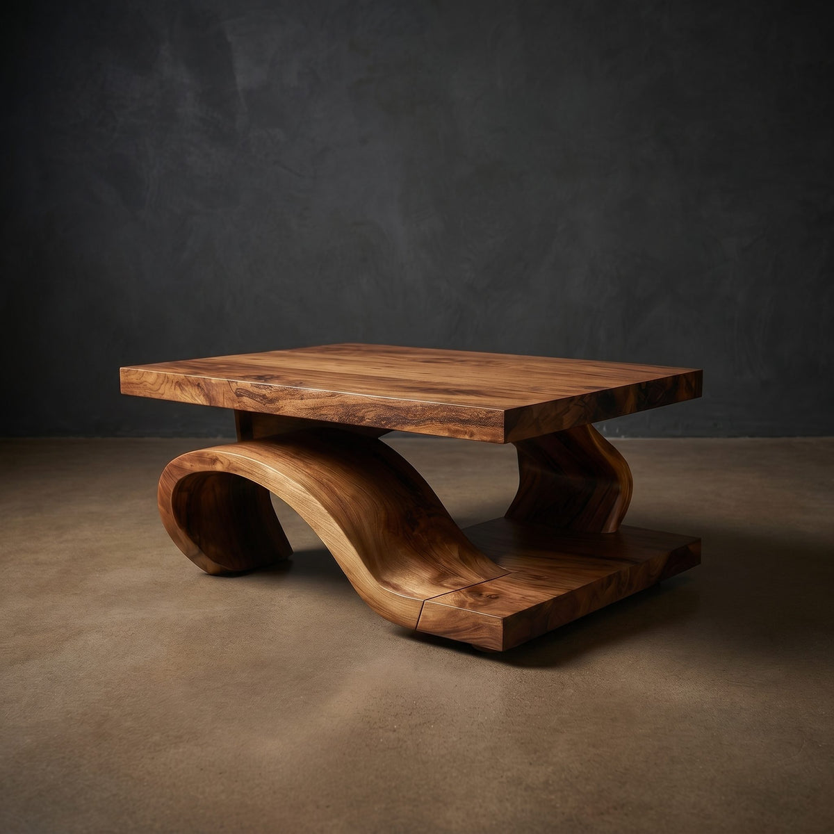 Organic Wood Coffee Table For Modern Lounge