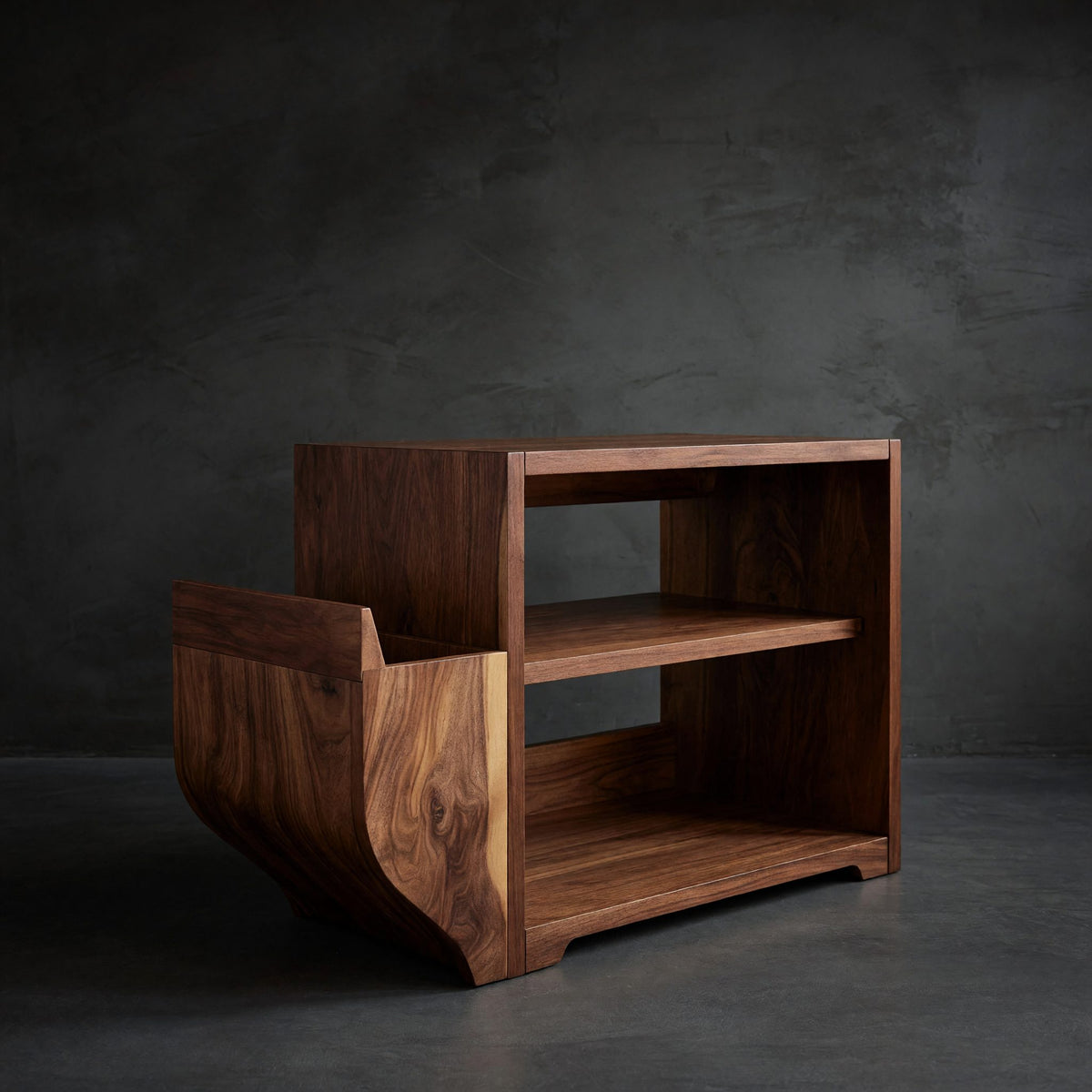 Solid Wood Record Player Stand Storage Cabinet Urban Penthouse