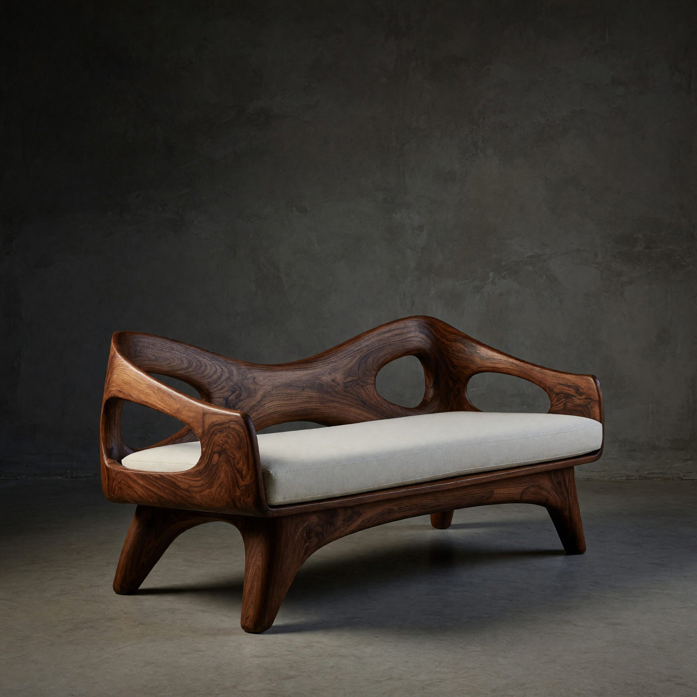 Solid Wood Sofa With Unique Backrest Lounge