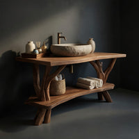 Solid Wood Live Edge Vanity Luxury Bathroom Space