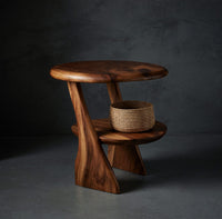 Solid Wood Nightstand With 2 Tiers Bedroom