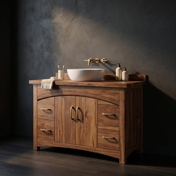 Solid Wood Bathroom Vanity Cabinet Space