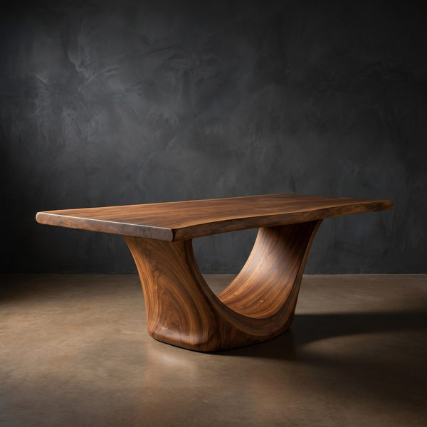 Mid Century Slab Dining Table For Dining Room Interior