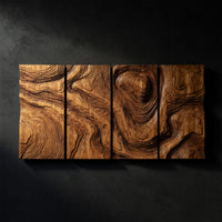 Layered Contour Wall Art in Four Carved Panels — view 1