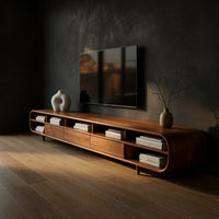 Bent, Fitted, and Pegged: A Long Walnut TV Console