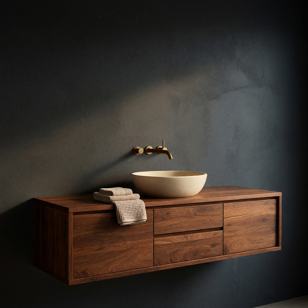 Solid Wood Bathroom Vanity Wall Mounted Spa