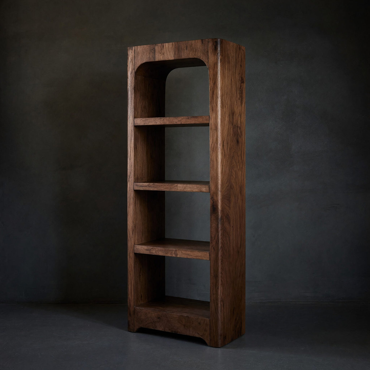 Solid Wood Corner Wall Bathroom Shelf Handcrafted With Four Tiers