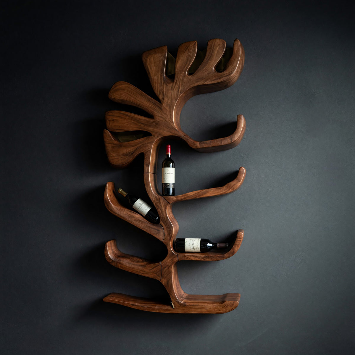 Solid Wood Wine Rack Farmhouse Wall Apartment Bar Display Feature