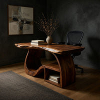 Wavecrest Desk, Hand-Shaped from Solid Hardwood