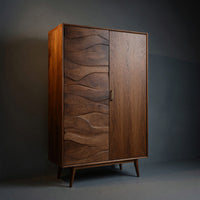 Solid Wood Wardrobe Artistic Sculptural Bedroom