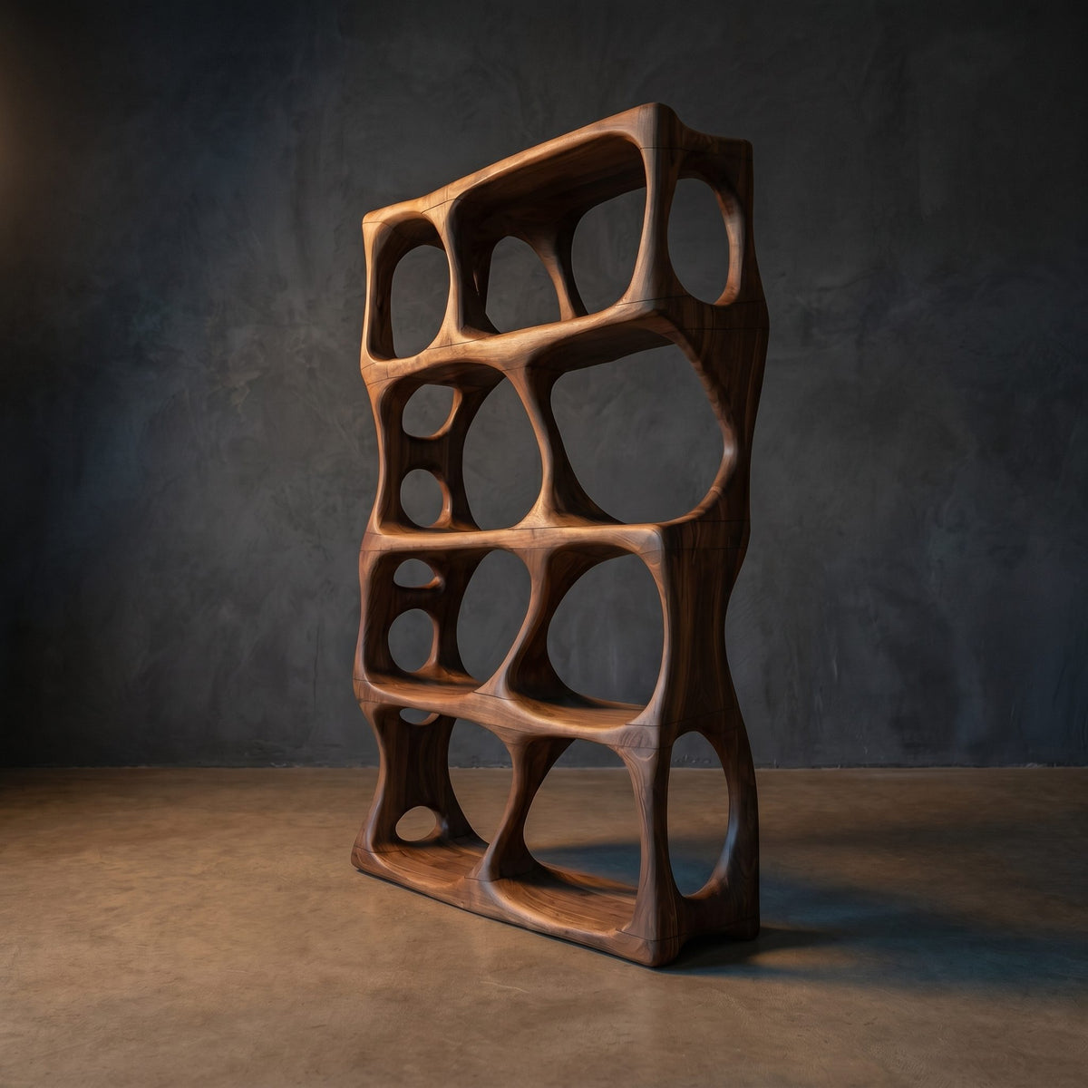 Contemporary Handcrafted Bookcase Display Organizer For Study Room
