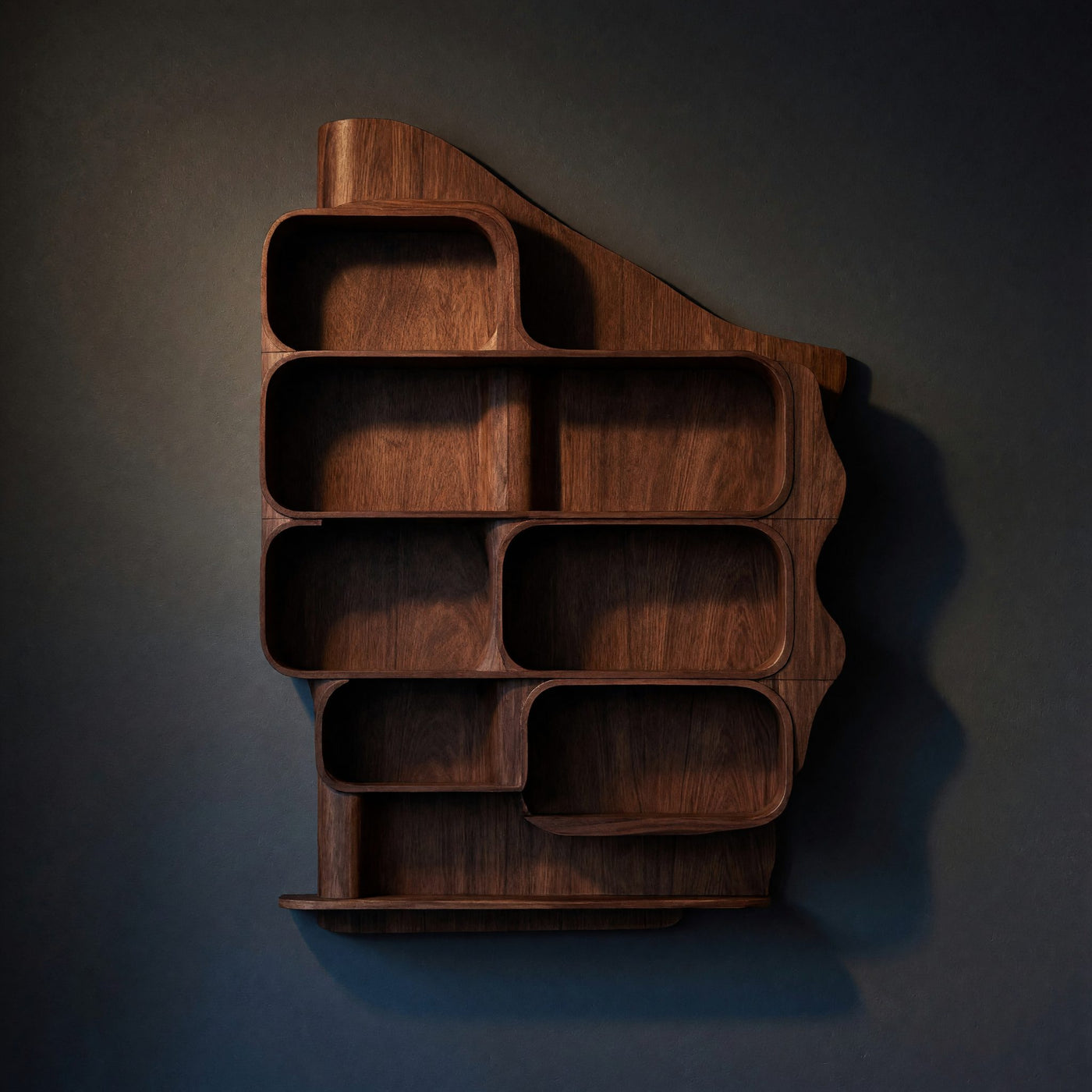 Solid Wood Spice Rack Handmade Farmhouse Kitchen Wall