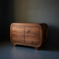 Solid Wood Bar Cabinet Wine With Rounded Edges Dining Island