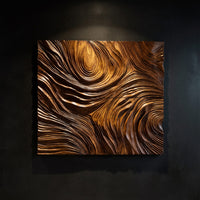 Whorls and Ridges Carved Into a Square Wall Panel — view 1