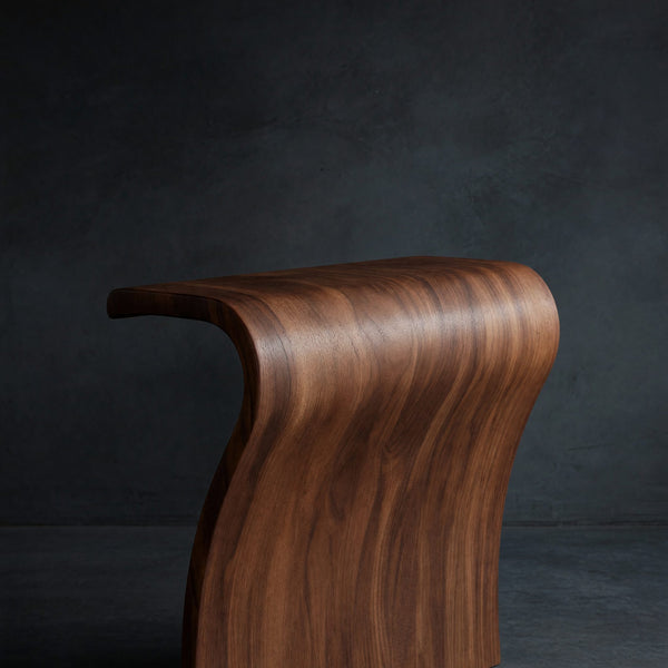 Solid Wood Teak Outdoor Table Sculptural Curved Console Entryway Living Room