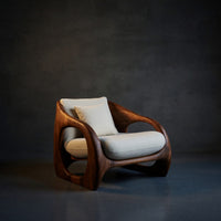 Solid Wood Chair Scandinavian Accent With Curved Form Living Room