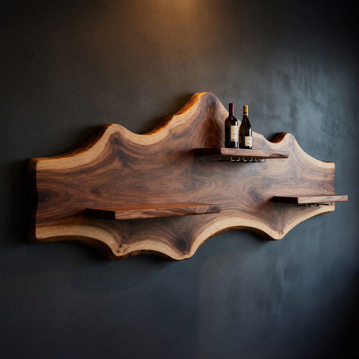 Solid Wood Wine Rack Wall Mounted Shelf Dining Room