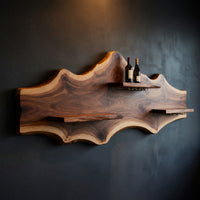 Solid Wood Wine Rack Wall Mounted Shelf Dining Room