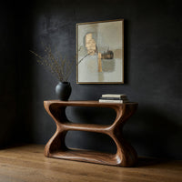 Waisted Hourglass Console Table in Solid Walnut