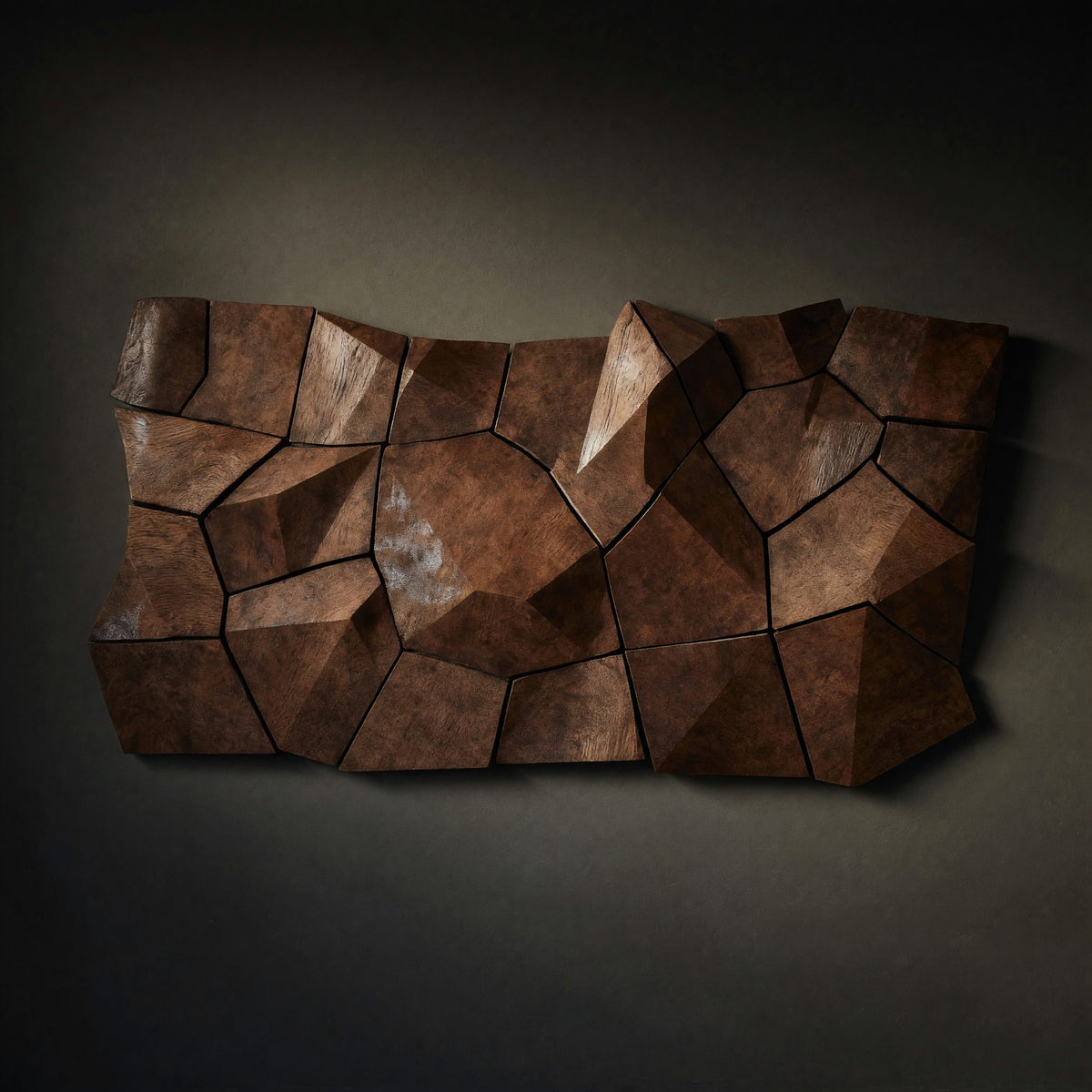 Solid Wood Headboard Geometric Panel King Queen Bed