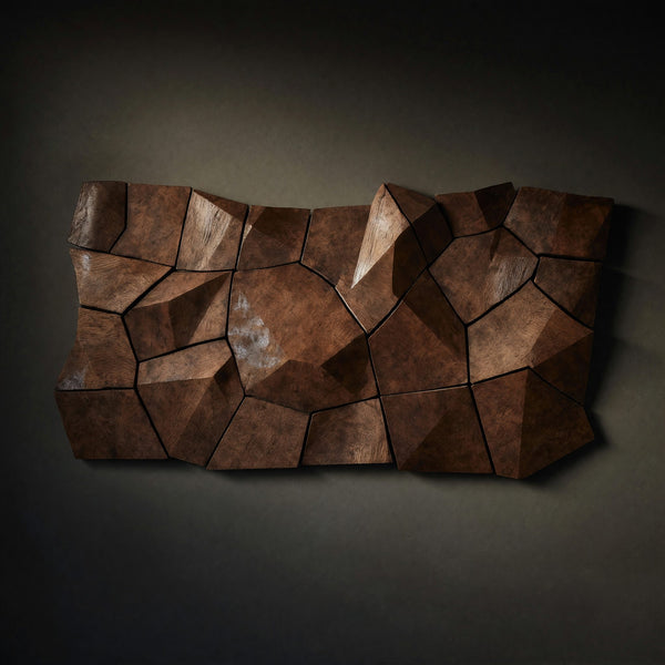 Solid Wood Headboard Geometric Panel King Queen Bed