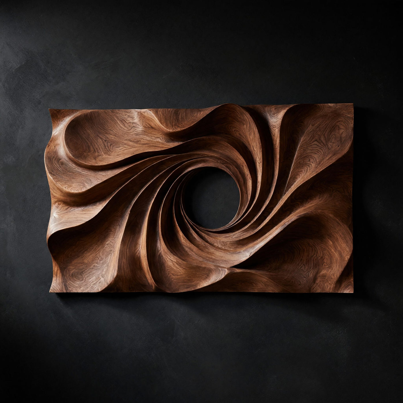 Petalfall Wood Wall Sculpture in Swirled Walnut