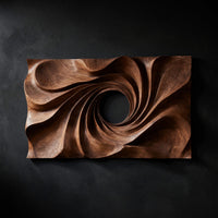 Petalfall Wood Wall Sculpture in Swirled Walnut — view 1