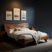 Solid Wood Bed Frame Set Headboard Bedroom