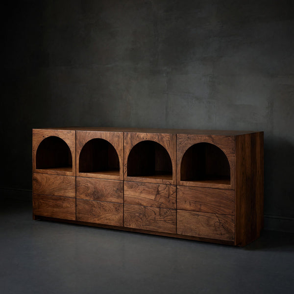 Solid Wood Sideboard Arched Niche Living Room
