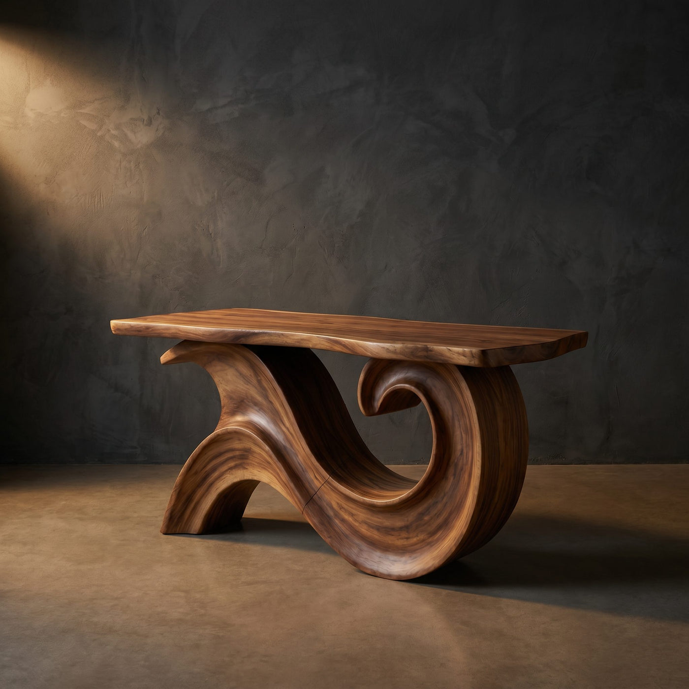 Sculptural Wood Entryway Table For Hallway Styling