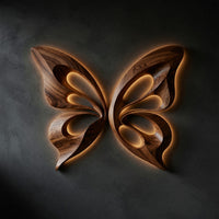 Two Walnut Halves, One Butterfly Wall Sculpture — view 1