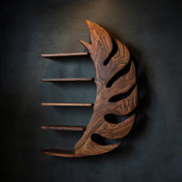 Solid Wood Corner Wall Bathroom Shelf Artistic Leaf