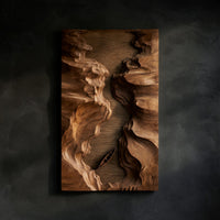 Hand-Carved Slot Canyon Wall Sculpture With a Lone Canoe — view 1