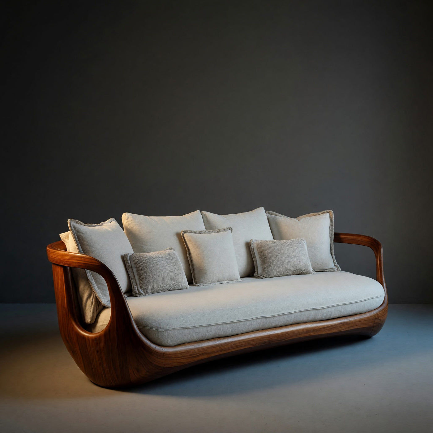 Solid Wood Sofa Sculptural Living Room
