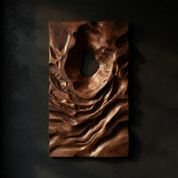 Old Root Burl Walnut Wall Panel with an Open Knot — view 1
