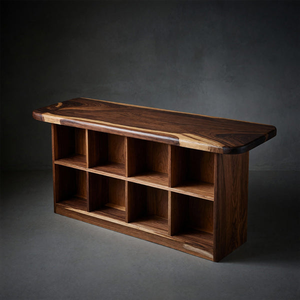 Solid Wood Bar Table With Storage Compact Kitchen Coffee
