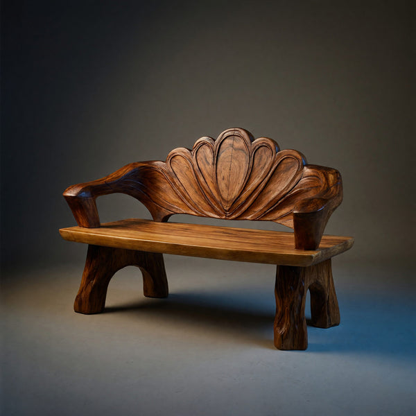 Solid Wood Outdoor Garden Bench Handmade Live Edge Entryway Hallway Seating