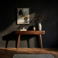 Console Table on Splayed Tapered Legs in Solid Walnut