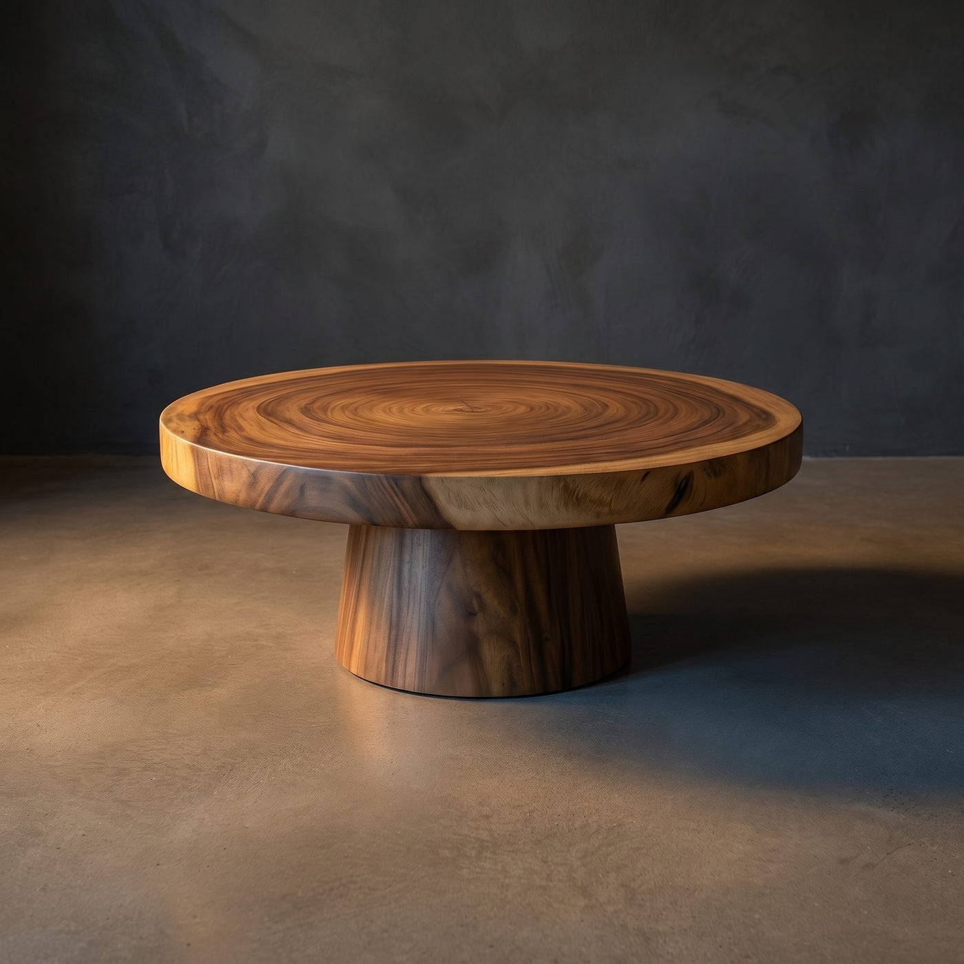 Round Wood Coffee Table For Reading Nook