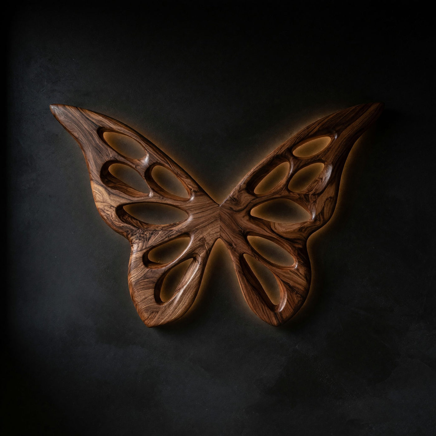 Gouge-Hollowed Butterfly Wing Panels in Figured Walnut