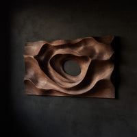 Hand Carved Dune Ridge Walnut Wall Art Relief Panel — view 1